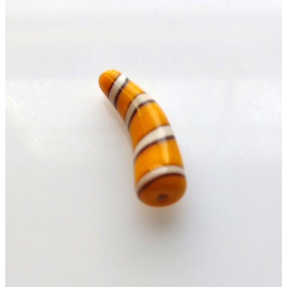 (1) Vintage Large Japanese Glass Horn Bead Jewelry Crafts NOS 30mm Japan 1950's - Picture 2 of 4